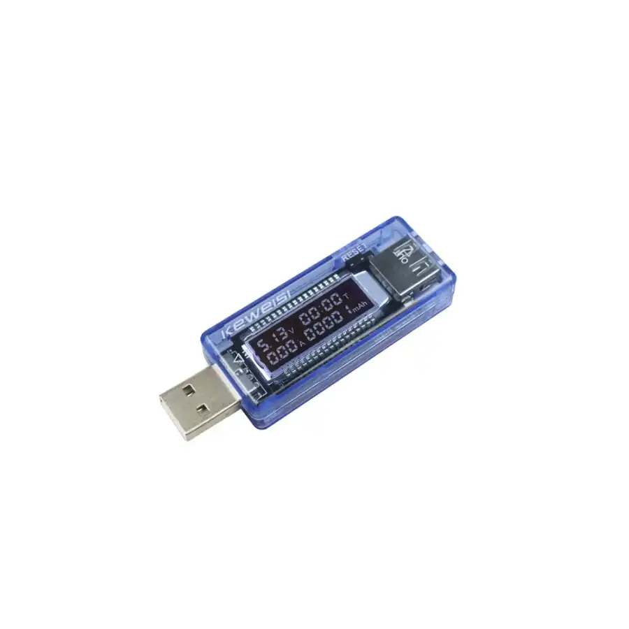 KWS-V20 Led Ekranlı Usb Voltmetre Ampermetre Usb Sarj ve Kapasite Cihazı - (4-20V, 0-3A, 0-99H, 0-99999mAh)