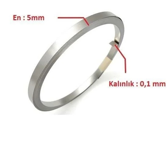 Nikel Kaplı Punta Teli Nikel Şerit 0.10x5mm - 10 Metre