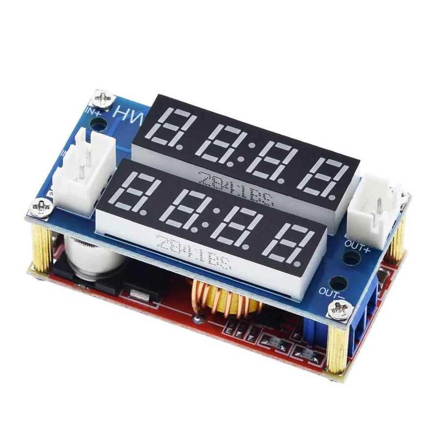 XL4015 5A CC-CV Volt Amper Ayarlı Çift Ekranlı Voltaj Düşürücü Modül